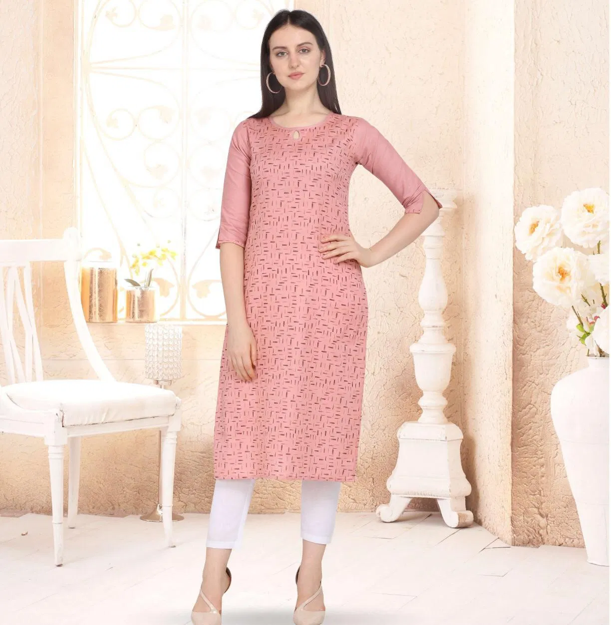 Joya Designer Cotton Kurtis with Floral Print work collection
